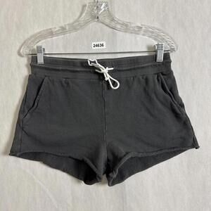 Mate The Label Women's Small Green Organic Cotton 2" Inseam Fleece Pocket Shorts